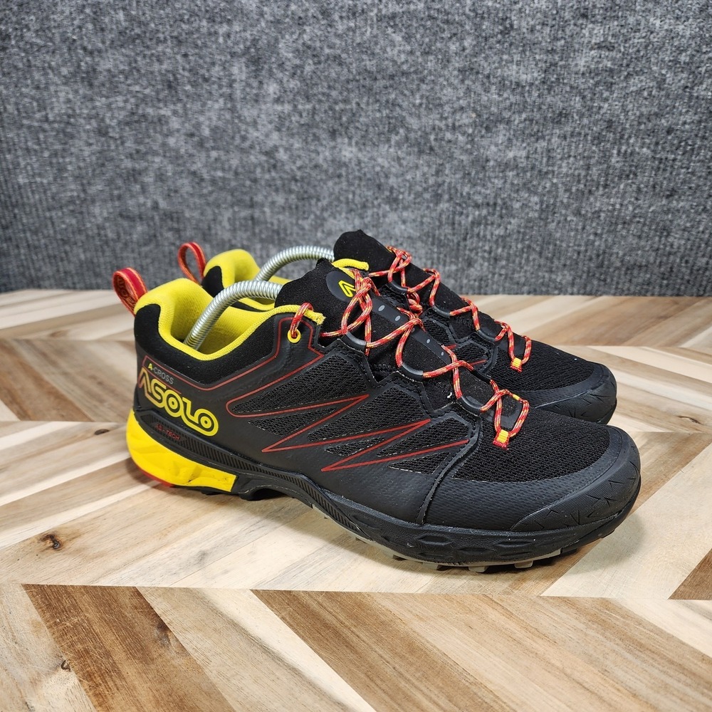 Asolo Softrock Men's Size 9 A-Cross Hiking Trail Shoes Sneakers Black/Yellow